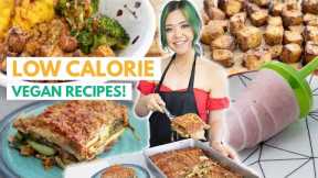 LOW CALORIE VEGAN RECIPES + MEAL PREP (Lasagna, Quinoa Bowl, Popsicles)